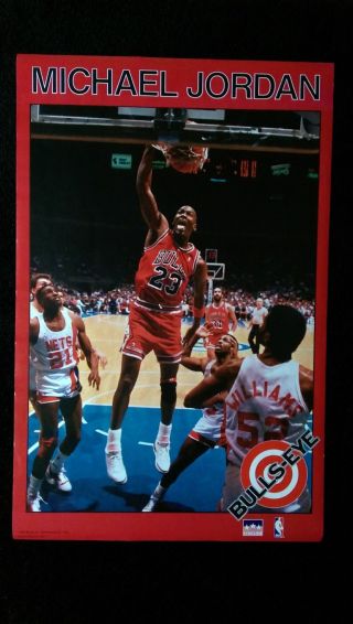 Vtg Nba Chicago Bulls Michael Air Jordan Nike Shoes Starline Costacos Poster