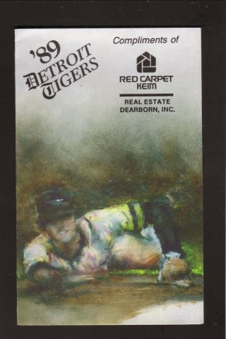 Detroit Tigers - - 1989 Pocket Schedule - - Red Carpet Keim