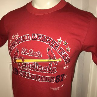 Vtg 1987 Champs St.  Louis Cardinals Baseball T - Shirt Mens Medium 50/50 Soft Tee