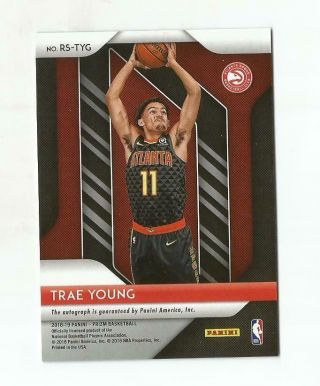 TRAE YOUNG RC AUTO 2018 - 19 PRIZM HAWKS ROOKIE AUTOGRAPH HOT 2