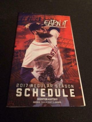 2017 Houston Astros Baseball Pocket Schedule At&t Root Version