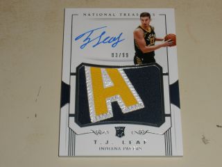 2017 - 18 Panini National Treasures Rookie Patch Auto Rc Rpa T J Leaf 83/99