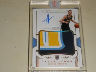 2017 - 18 National Treasures Gold Rookie Patch Auto Rc Rpa Tyler Lydon 08/10