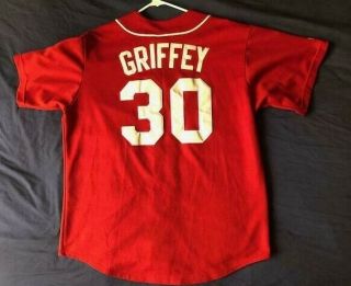 Men ' s vintage Majestic MLB Cincinnati Reds jersey Ken Griffey Jr 30 size L 2