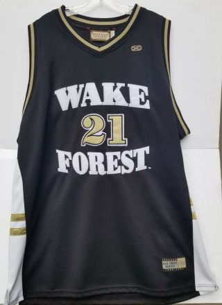 Tim Duncan 21 Wake Forest Deacons Black Basketball Jersey Xl Hardwood Legends