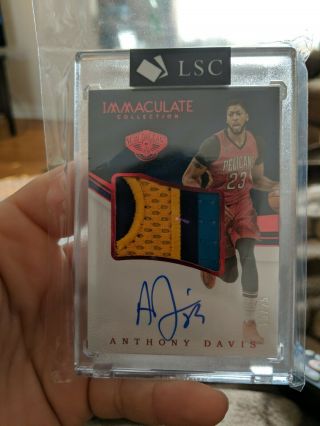 2016 - 17 Immaculate Anthony Davis 3clr Patch Auto 10/25