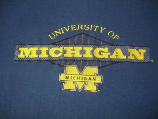 University Of Michigan Starter Mens Long Sleeve Blue Maize Sweatshirt M