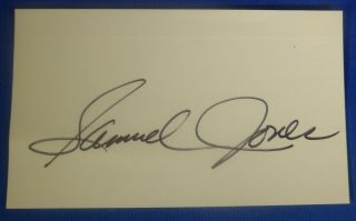 Sam Jones Hof Autograph Signed 3x5 Index Boston Celtics 1957 - 69