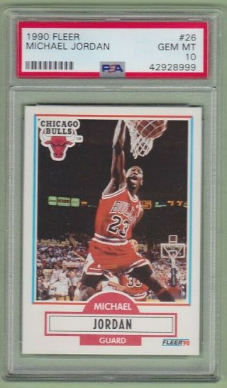 Psa 10 Michael Jordan 1990 - 91 90 - 91 Fleer 26 Chicago Bulls Rare Gem Jfc