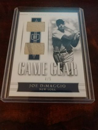 2018 Panini Baseball Joe Dimaggio Game Worn Jersey Dual Patch Relic 4/5