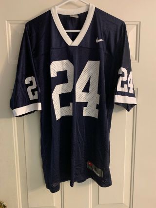 Penn State Nittnay Lions 24 Blue Nike Football Jersey Adult Size Large