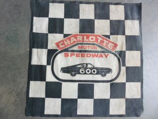 1970s Charlotte Motor Speedway 600 Nascar Checkered Flag Souvenir Stock Car Pic