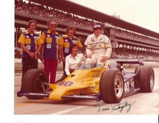 Autographed Tom Bagley Usac Indy Car Racing Indy 500 Photograph