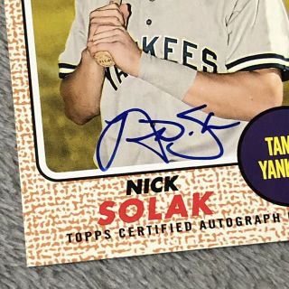 On Card REAL ONE AUTO Rookie Nick Solak 2017 Topps Heritage Minors Rangers 2