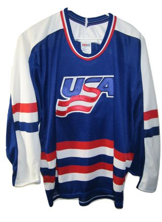 Vintage Ccm Team Usa Stitched Ice Hockey Jersey Mens Red White Blue M Medium