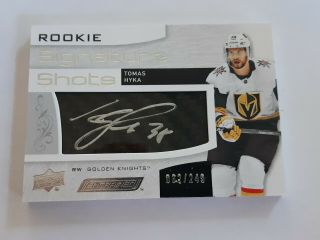 18/19 Upper Deck Engrained Tomas Hyka Rookie Signature Shots D 062/249