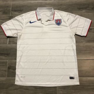 Nike Mens Usa Soccer 2014 World Cup Home White Jersey Polo Short Sleeve Xl Shirt