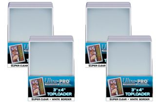 100 Ultra Pro 3 X 4 " Toploaders With White Border Sports Card Storage Protection