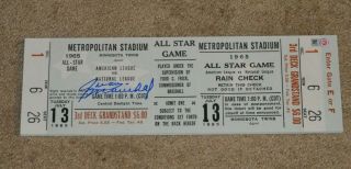 Giants Mvp Juan Marichal Signed 1965 All Star Game Mini Mega Ticket,  Mlb