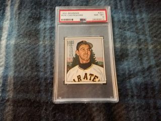 1950 Bowman 201 Pete Castiglione Pittsburgh Pirates Baseball Card Psa Nm - Mt 8