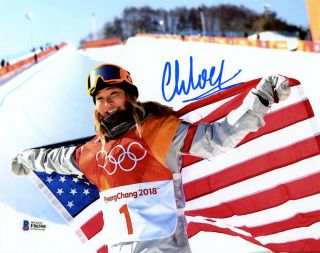 Chloe Kim Autographed 8x10 Photo Team Usa 2018 Winter Olympics Beckett 144536