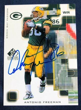 1999 Sp Signature Edition Antonio Freeman Auto Autograph On - Card - Packers
