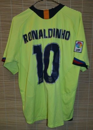 Barcelona Spain Away 2005 2006 Shirt Jersey Maglia 10 Ronaldinho Brasil Size Xl