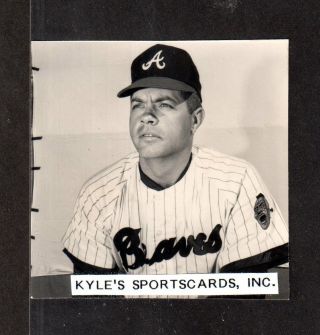 1968 Dick Kelley Atlanta Braves Unsigned 3 X 3 B&w Snapshot Photo 3