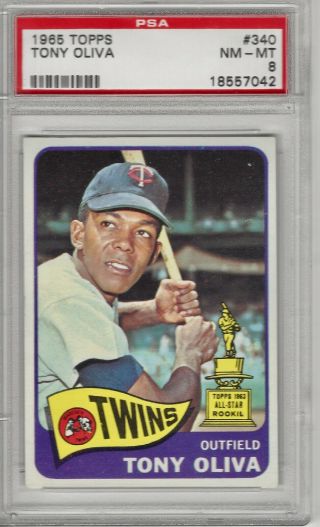 1965 Topps Tony Oliva All - Star Rookie 340 Psa 8 Nm - Mt High End Card