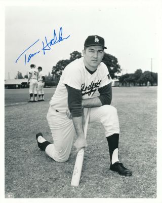 Tom Haller Autograph 8x10 Photo Los Angeles Dodgers 1962 W.  S 134 Hr 3 A.  S Games