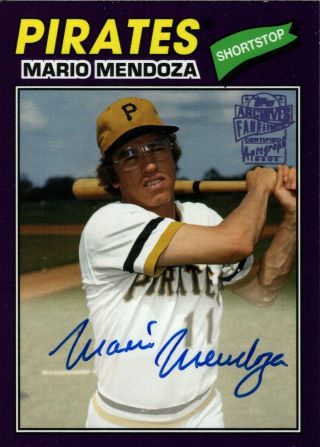 Mario Mendoza 2019 Topps Archives Purple Fan Favorites Signed Auto 109/150