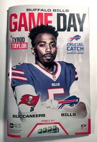 Nfl Buffalo Bills Game Day Program - Tyrod Taylor - 2017 Tampa Buccaneers Game
