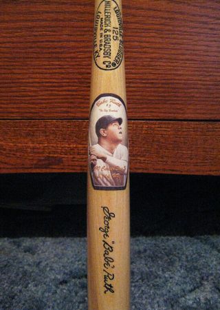 Mini 18 " 125 Louisville Slugger Babe Ruth Bat With Art Print
