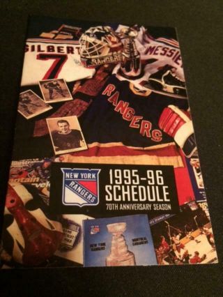1995 - 96 York Rangers Hockey Pocket Schedule Bud Ice Version