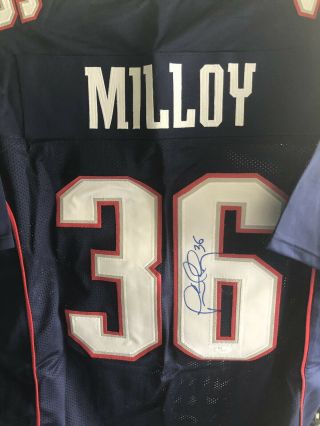 Lawyer Milloy Signed Patriots Jersey (jsa) 4 Time Pro Bowl Strong Safety