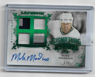 2018 - 19 Leaf Ultimate Signature Relics Mike Modano Game Auto Patch 1/1