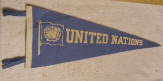 Vintage United Nations Felt Pennant 1970 