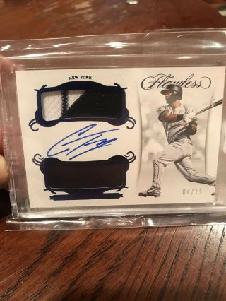 2018 Panini Flawless Gleyber Torres Rc Rookie Dual Patch Auto Encased /15