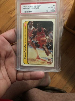 1986 Fleer Stickers Michael Jordan Chicago Bulls 8 Basketball Card