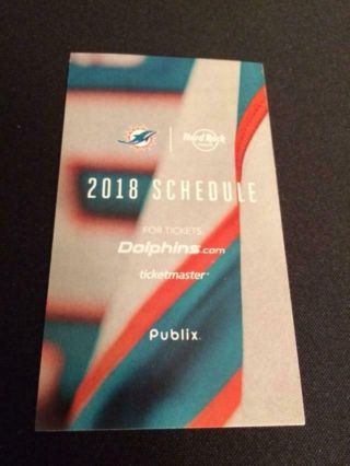 2018 Miami Dolphins 2 Different Football Pocket Schedules