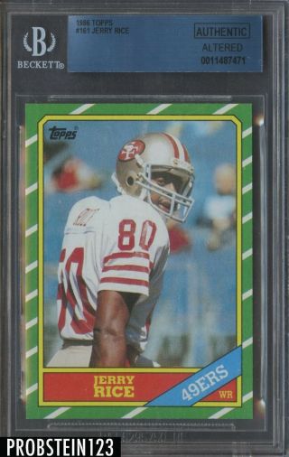1986 Topps Football 161 Jerry Rice San Francisco 49ers Rc Rookie Hof Bgs