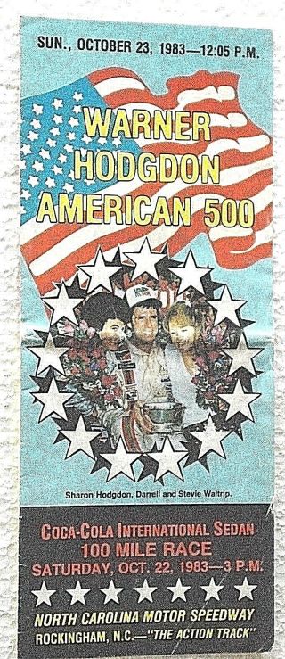 Nascar 1983 American 500 Ticket Brochure Terry Labonte Won