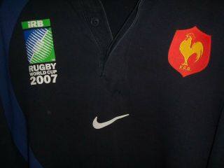 FRANCE 2007 RUGBY World cup Jersey Shirt size XL NIKE Tricot Maglia Camiseta 3