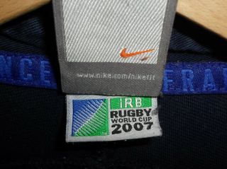 FRANCE 2007 RUGBY World cup Jersey Shirt size XL NIKE Tricot Maglia Camiseta 5