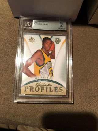 Kevin Durant 2007 08 Sp Authentic Profiles Rookie Rc Bgs 9