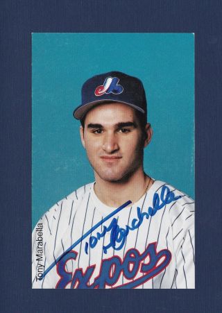 Tony Marabella Signed Montreal Expos Vintage Team Issued Baseball Postcard