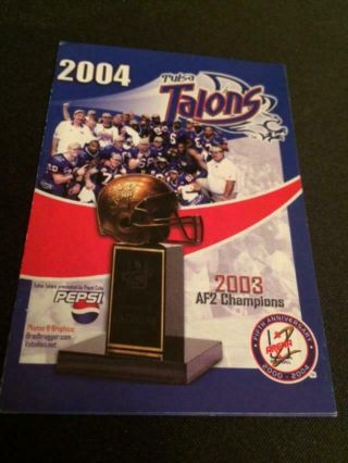 2004 Tulsa Talons Arena Football Pocket Schedule Oneok Version