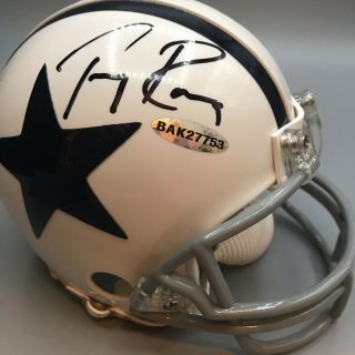 Tony Romo Nfl Dallas Cowboys Autographed Mini Helmet W/ Ud