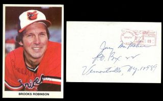 1977 Signed Photo Postcard Brooks Robinson Baltimore Orioles Autographed