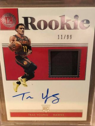2018 19 Encased Rpa Jersey Auto Rookie Trae Young 11/99 His Jersey Bgs 9 10 Au